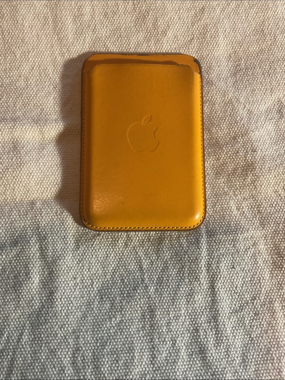 Apple Leather MagSafe Wallet Case in Mustard Yellow
